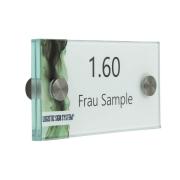 Türschild VITRUM B , Glasschild fuer Buero 120 60 mm